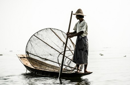 Fisherman in inle lake, Myanmar.