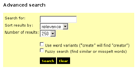 Yell: fuzzy search