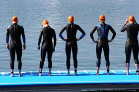 swimmers waiting