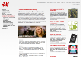 H&M CSR landing page