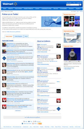 Wal-Mart's Twitter page Wal-Mart's Twitter page