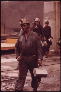 White Miner Leaving Work