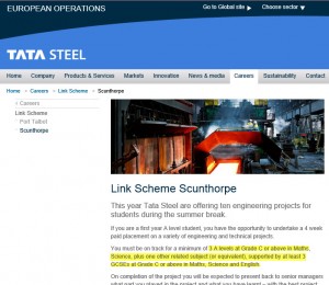 Tata Steel work experience