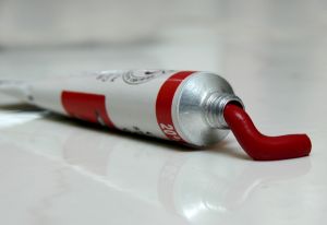red paint brand identity