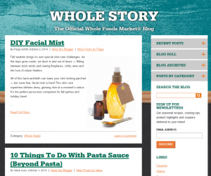 whole foods blog